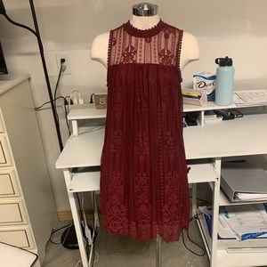 Maroon colored dress